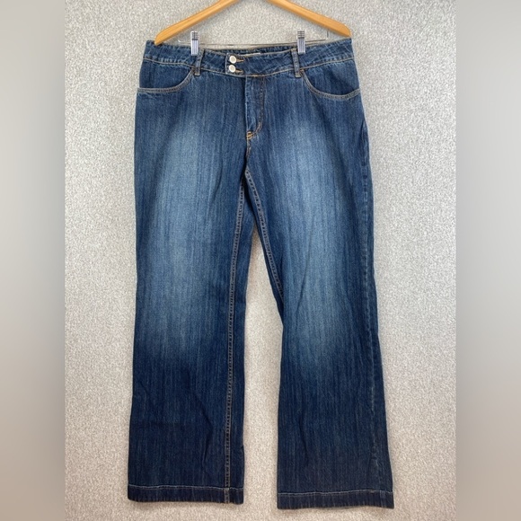 Stetson Wide Leg Jeans Womens 16 long Blue City Trouser Denim western edgy rodeo - Picture 1 of 13